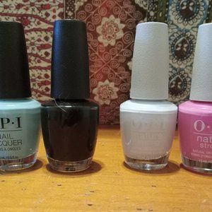 4 New Bottles OPI - 2 Nail Lacquer and 2 Nature Strong - Colors in Description
